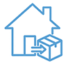 House with moving box icon